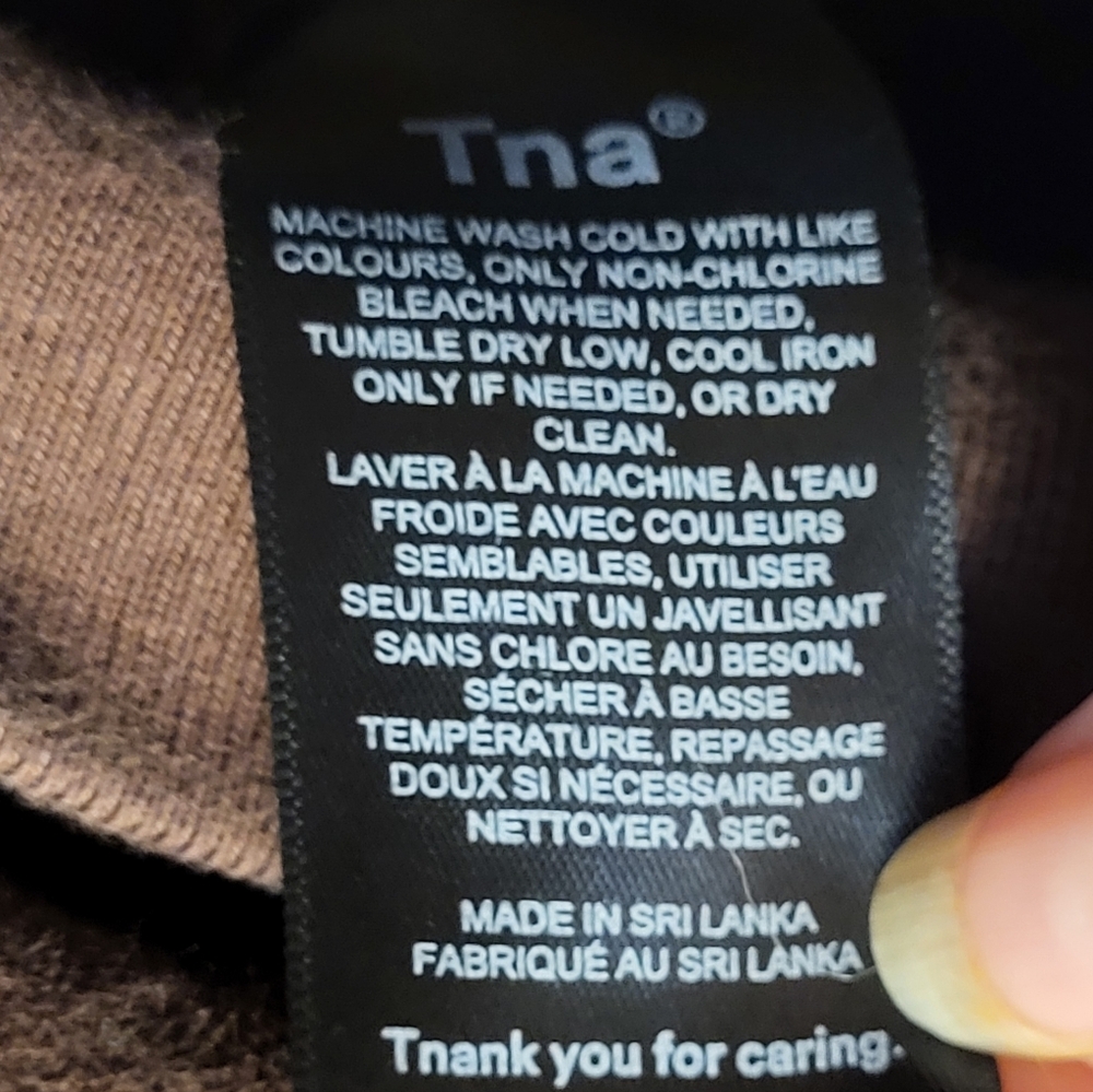 Aritzia TNA Women's Brown Extra Fleece Boyfriend Fit Hoodie w/ Full Zip -Size XS - Picture 9 of 10